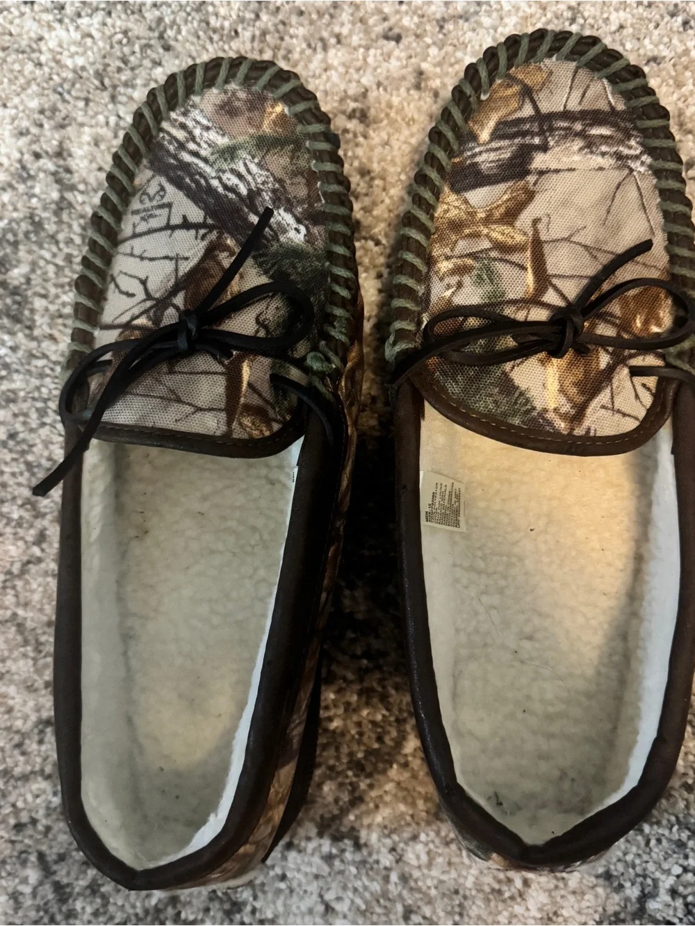 Magellan Outdoors Camo Moccasin Slippers in Brown & Green